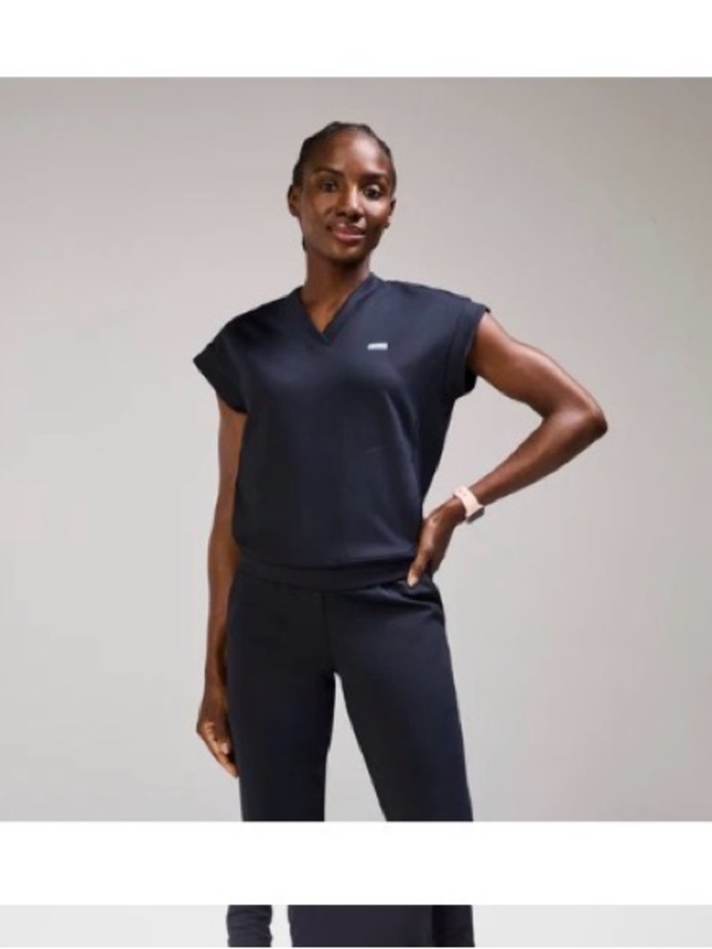 Figs Navy Mira Formx Banded M top